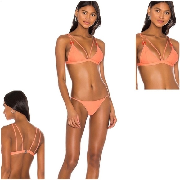 💋NWT Lovers + friends strappy ribbed modest coverage bikini top - Picture 1 of 16